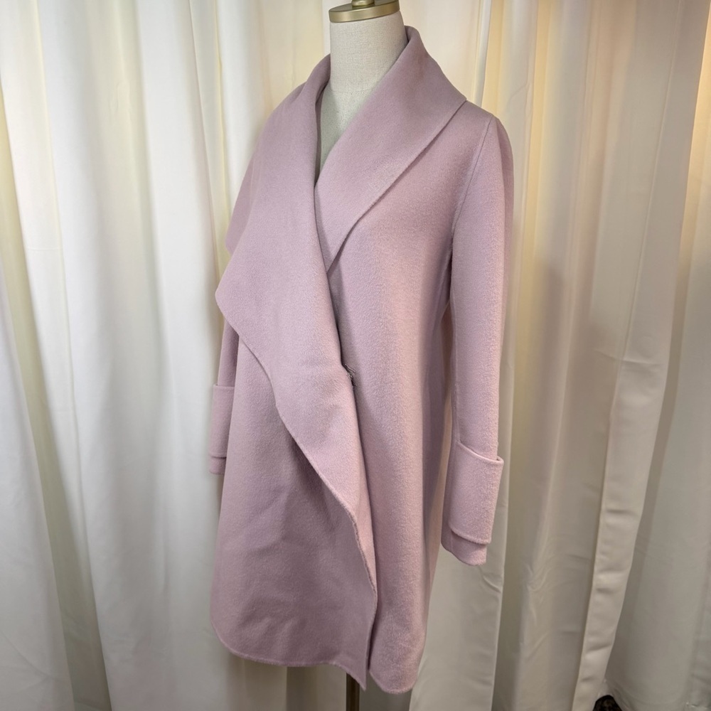 Vince ‘Drape Front Wool Coat’ in “Orchid” Lilac Purple / Light Pink Size Medium - Picture 9 of 16
